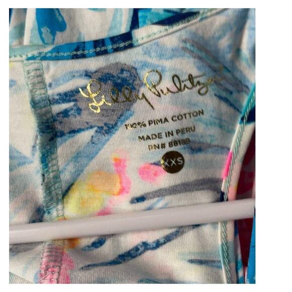 Womens XXS Lilly Pulitzer Melle Trapeze Tank Dress Blue Floral Print - Picture 2 of 5